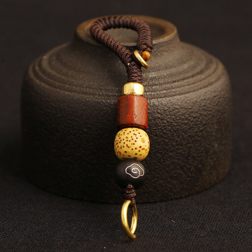 Hand Woven Keychain Rope Beads Lanyard Key Ring Pendant Hanging Accessories Gift