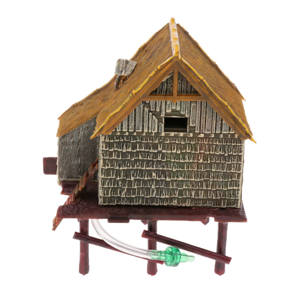 Pneumatic aeration Aquarium Fish Tank House Waterwheel Hut Decoration