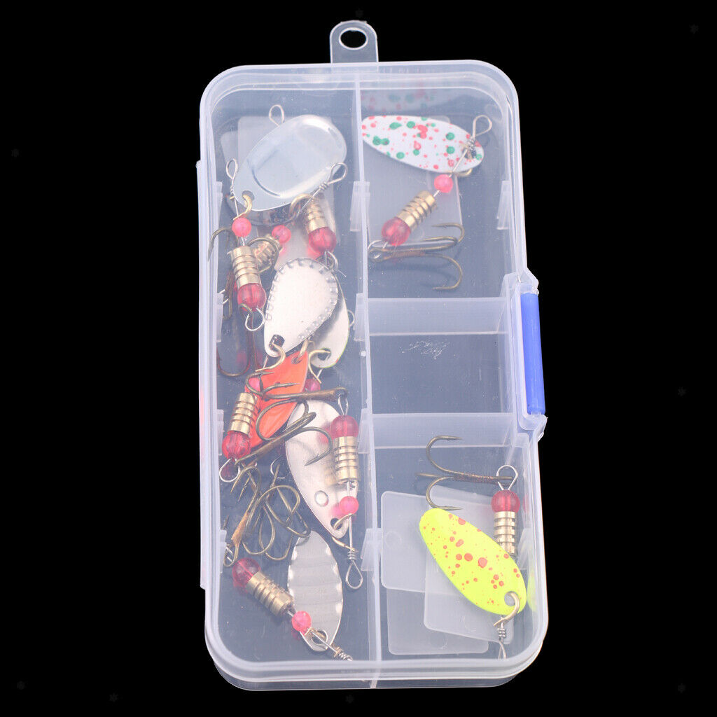 10 Pcs Artificial Fishing Lure Hard Metal Sequins Lures Fishing Baits Hooks