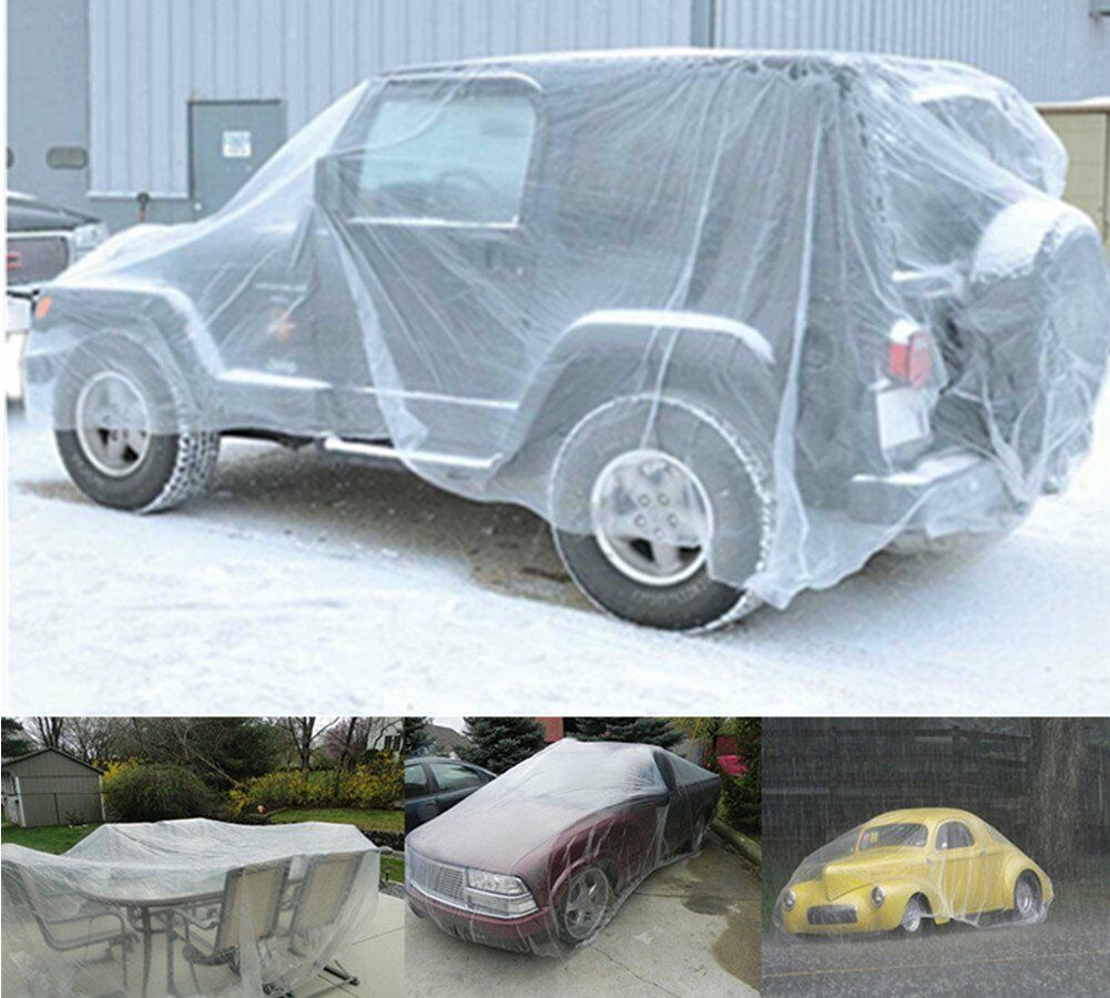 Clear Transparent Waterproof Plastic Temporary Disposable Car Suv Jeep Cover