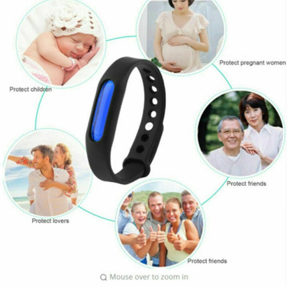 5pcs Anti Mosquito Insect & Bug Repellent Bracelet Bands Silicone Wristband g NC