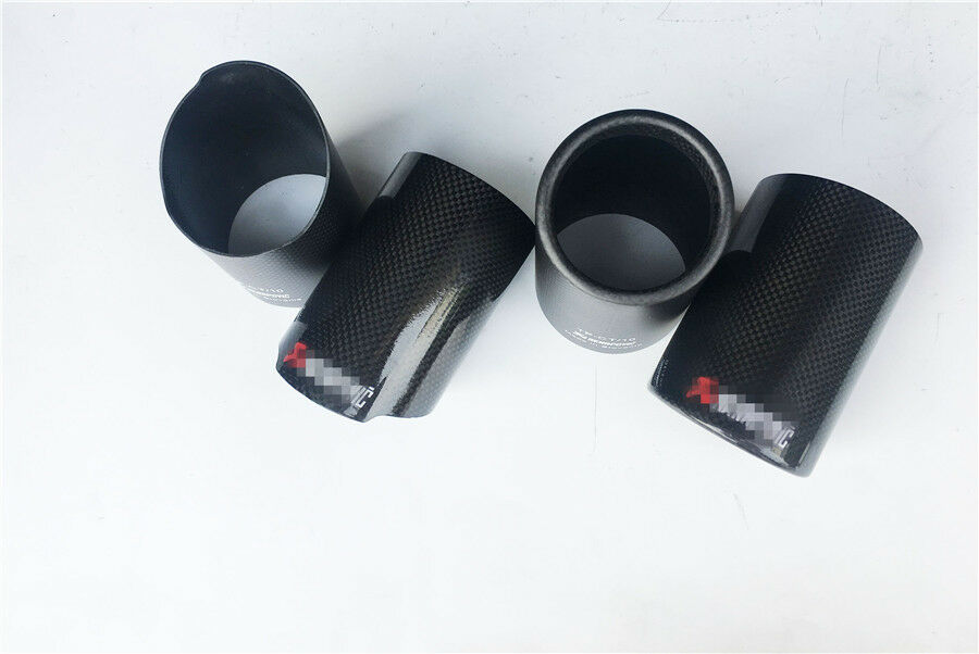 Exhausts pipe Carbon Cover w/ Glossy Carbon Shell Exhaust Muffler Pipe Tip Case