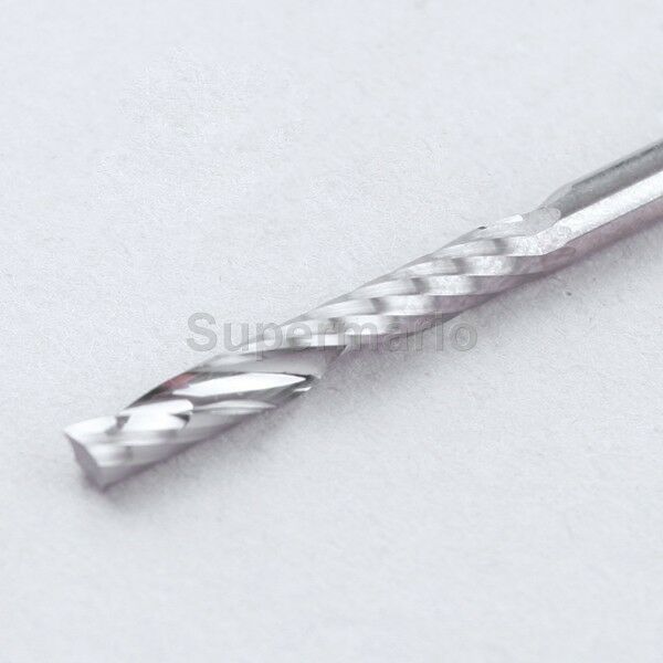 5x 1/8" Premium Quality Solid Gernmany K55 Carbide One Flute Spiral CNC Bit 22mm