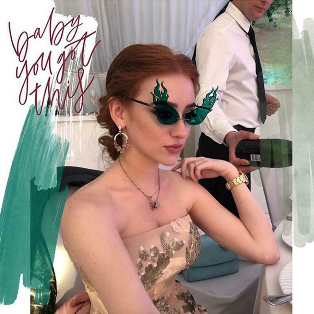 2 Pieces Women Fire Flame Sunglasses Sun Glasses Luxury Eyewear Glasses