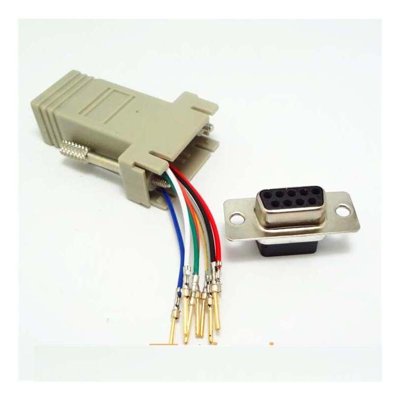 10pcs Extender F/F Female DB9 Female to RJ45 RS232 Female Adapter Connector