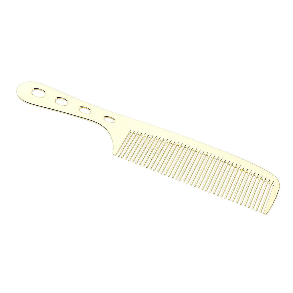 Space Aluminum Antistatic Haircutting Styling Hairdressing Barber Comb Golden