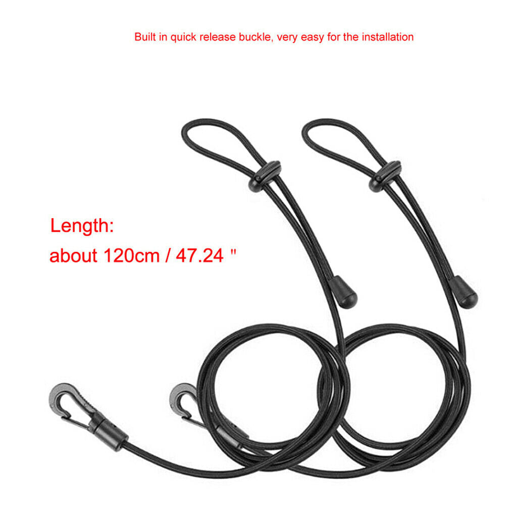 2x Kayak Paddle Leash Safety Lanyard Adjustable Bungee Cord With Snap Hook