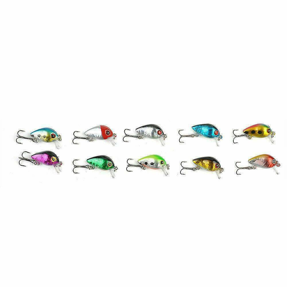 10x Random Fishing Lures Kinds Of Minnow Fish Bass Tackle Hooks Baits Crankbait！