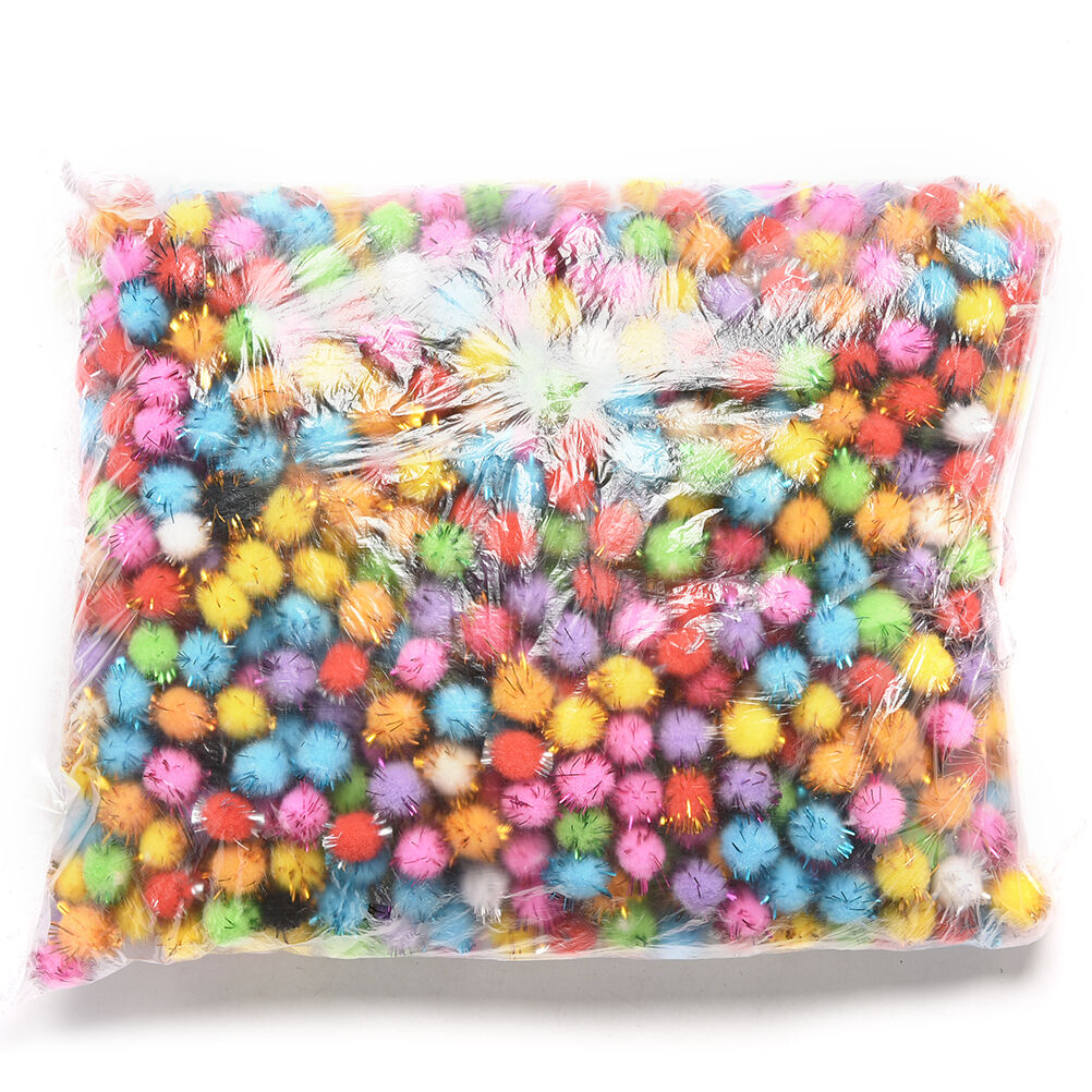 1000pcs 10mm Mixed Color Fluffy DIY Soft Pom Poms for kids Crafts Round  BjX SJ