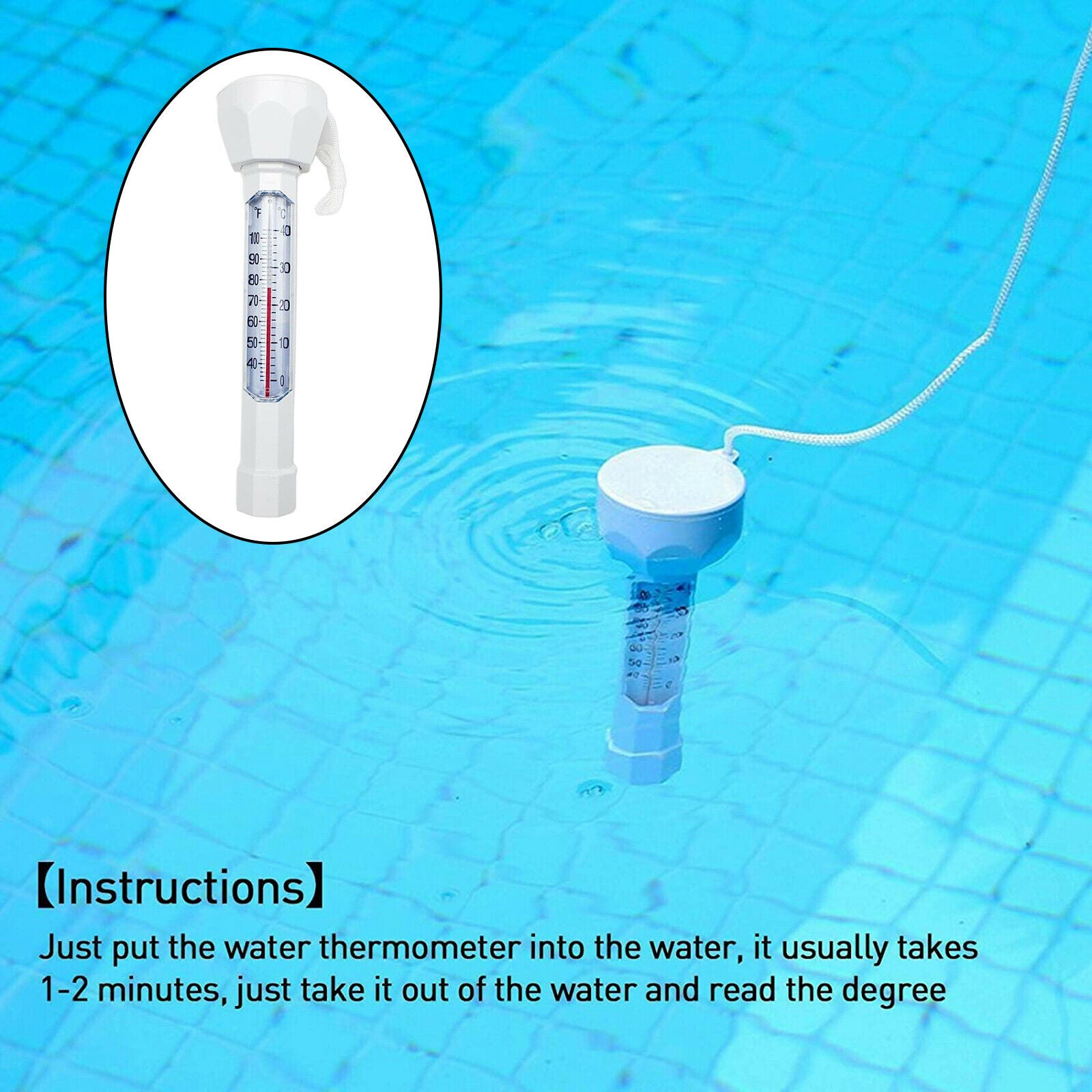 Durable Floating Pool Thermometer Bath Buoy Float Temperature Meter Tester