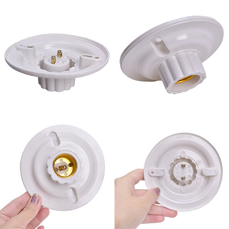 E27 LED Light Bulb Holder Round Socket E27 Base Hanging Lamp Socket Screw B  _DD