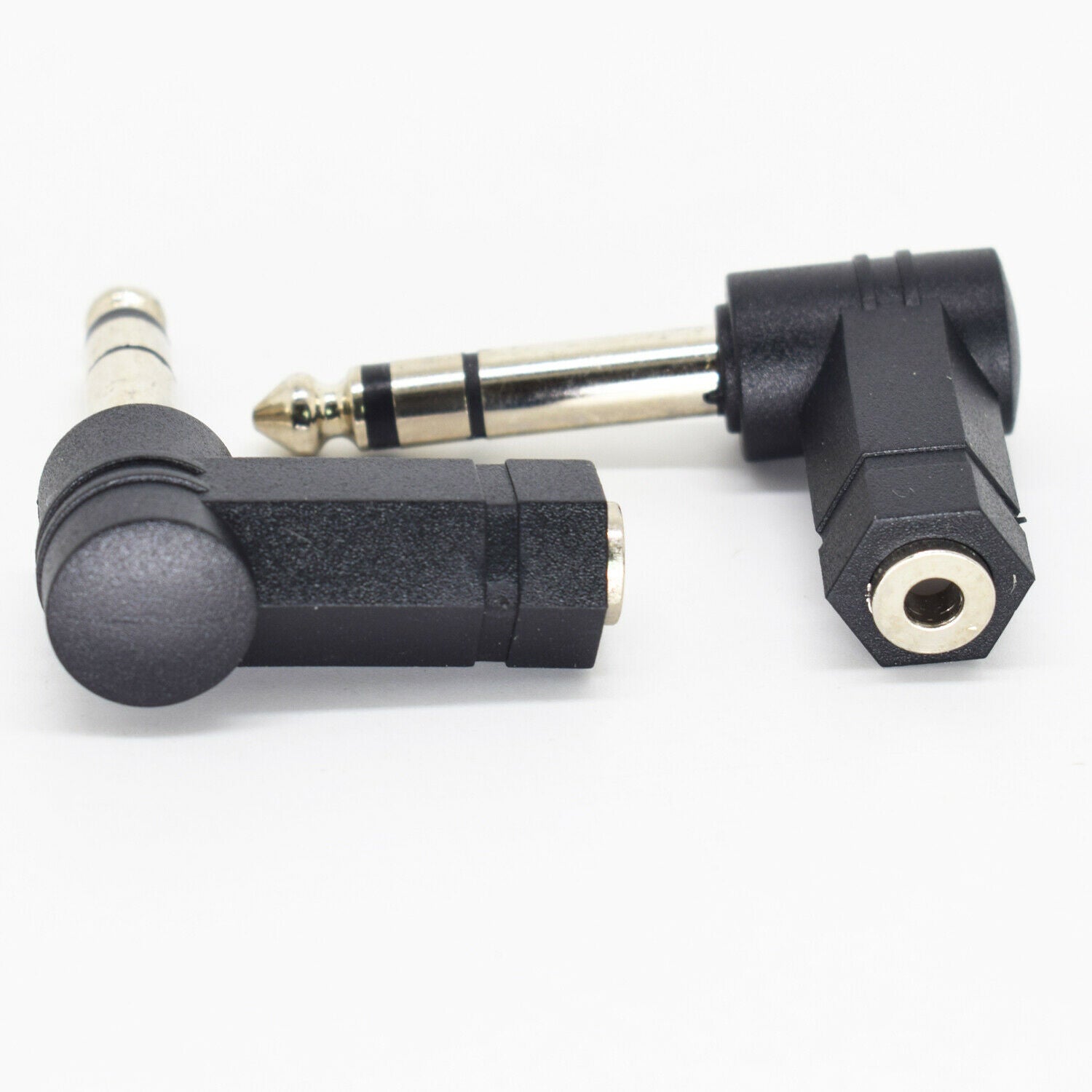 1pc 6.35mm 1/4" Stereo Male to 3.5mm 1/8" Female Right Angle Audio MIC Adapter