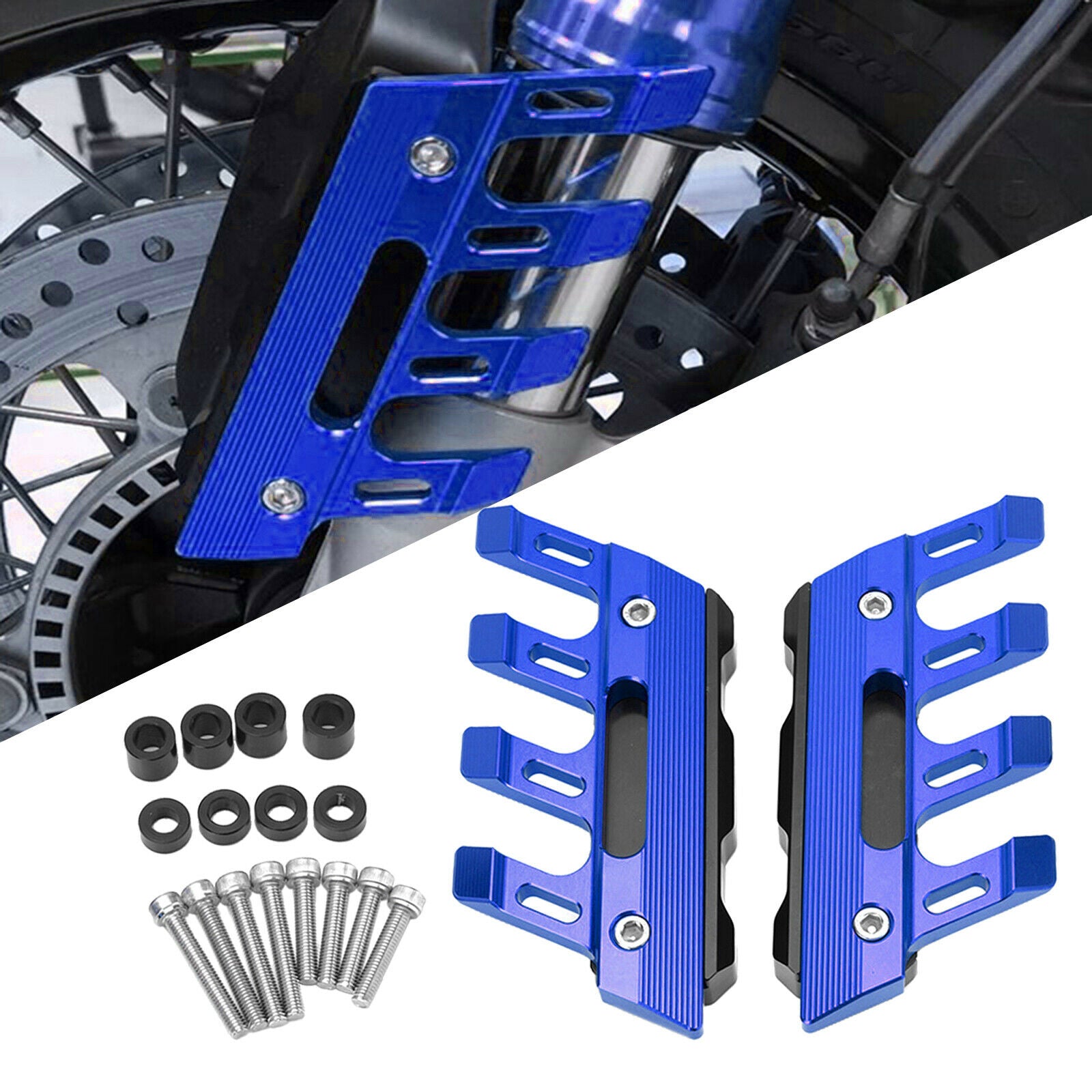 Front Slider Protection Guard Cover Trim Fits For Kawasaki Z750 Z800 Blue