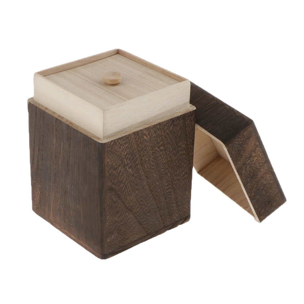Retro Solid Wood Single Slot Lidded Loose Tea Box Storage Holder Chest Gift
