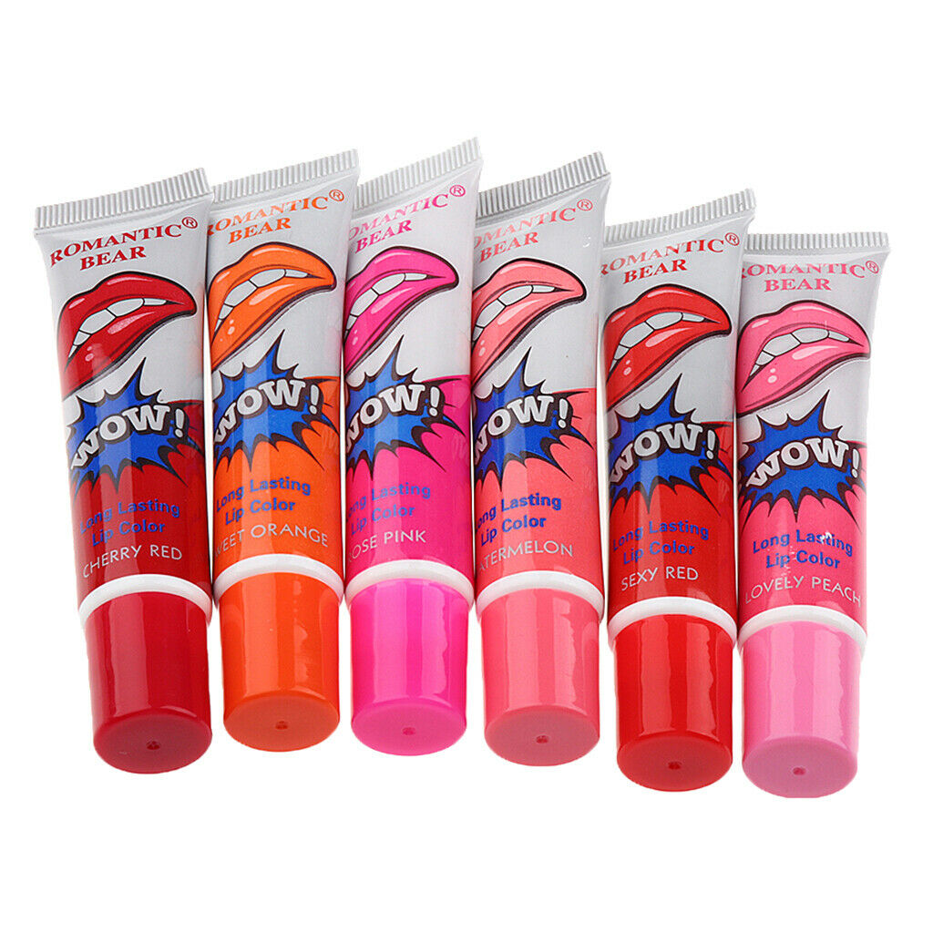 6x Peel Off Lip Gloss Makeup Long Lasting Lip Tint Color for Party Daily