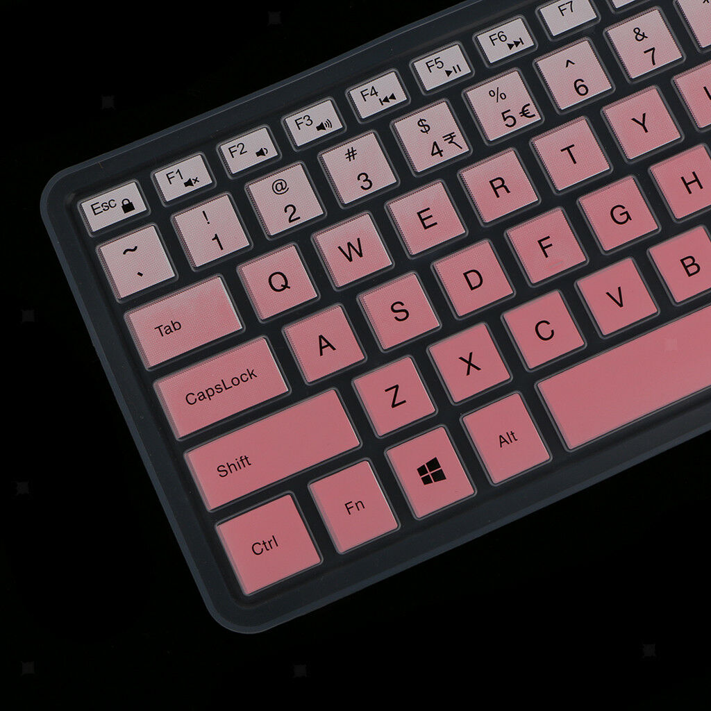 Thin Silicone Keyboard Skin Cover for Dell 15CR 15inch Laptop PC Clear Pink