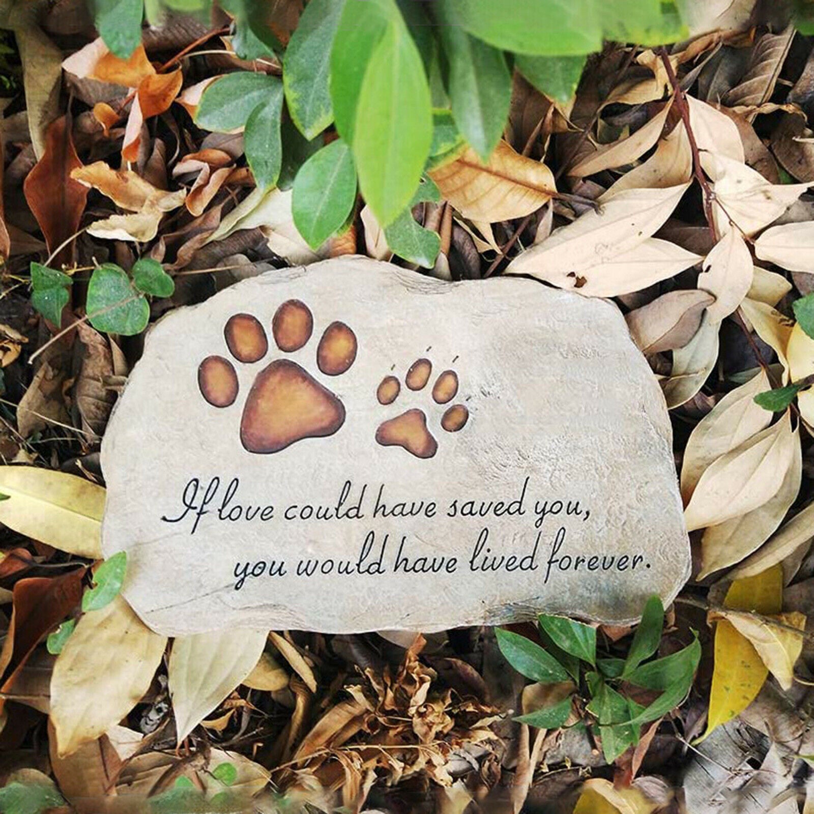 Pet Memorial Stone Outdoor Grave Marker Puppy Kitten Yard Tombstone Gift