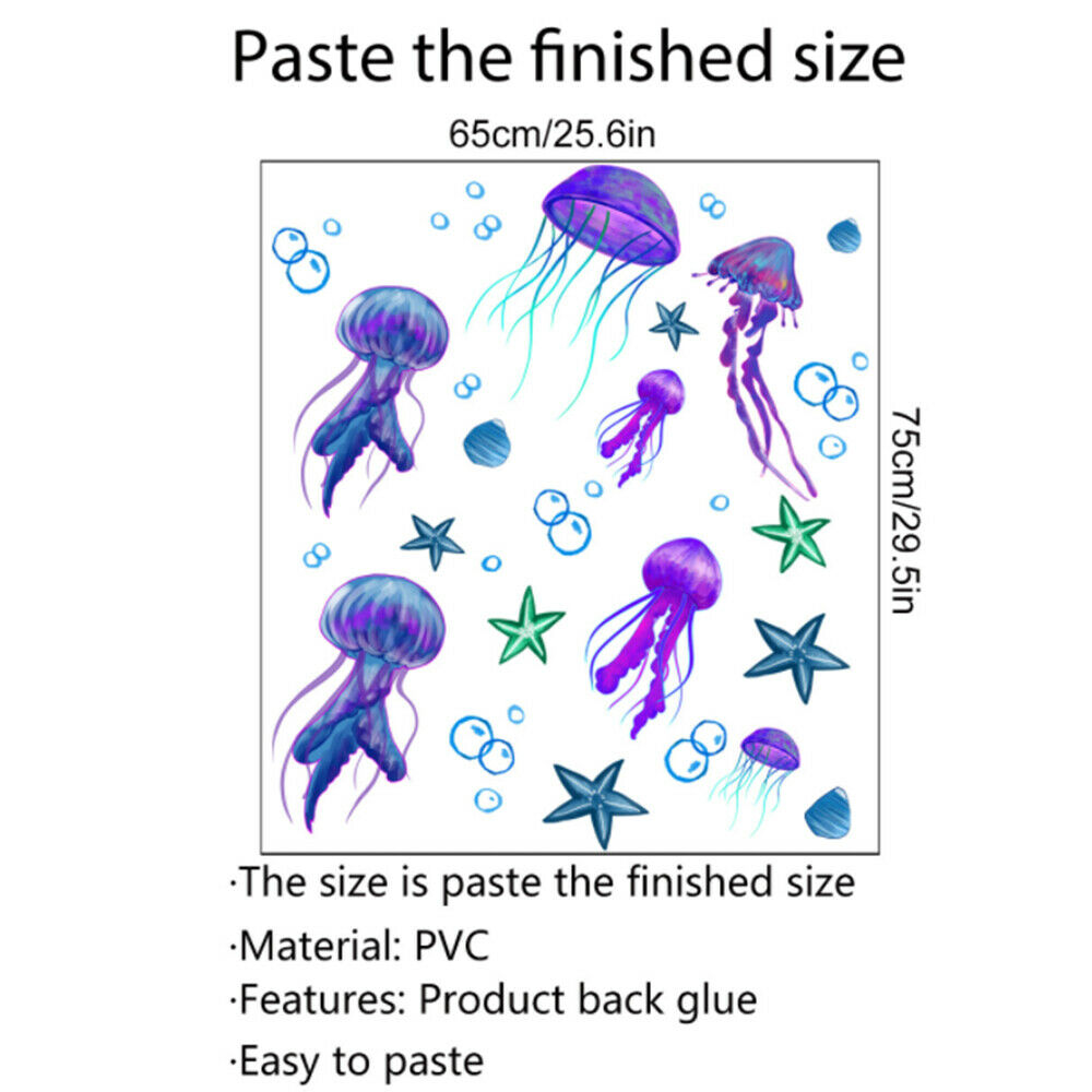 Decalmile Ocean Jellyfish Wall Stickers Under The Sea Wall Decals Bedroom Living
