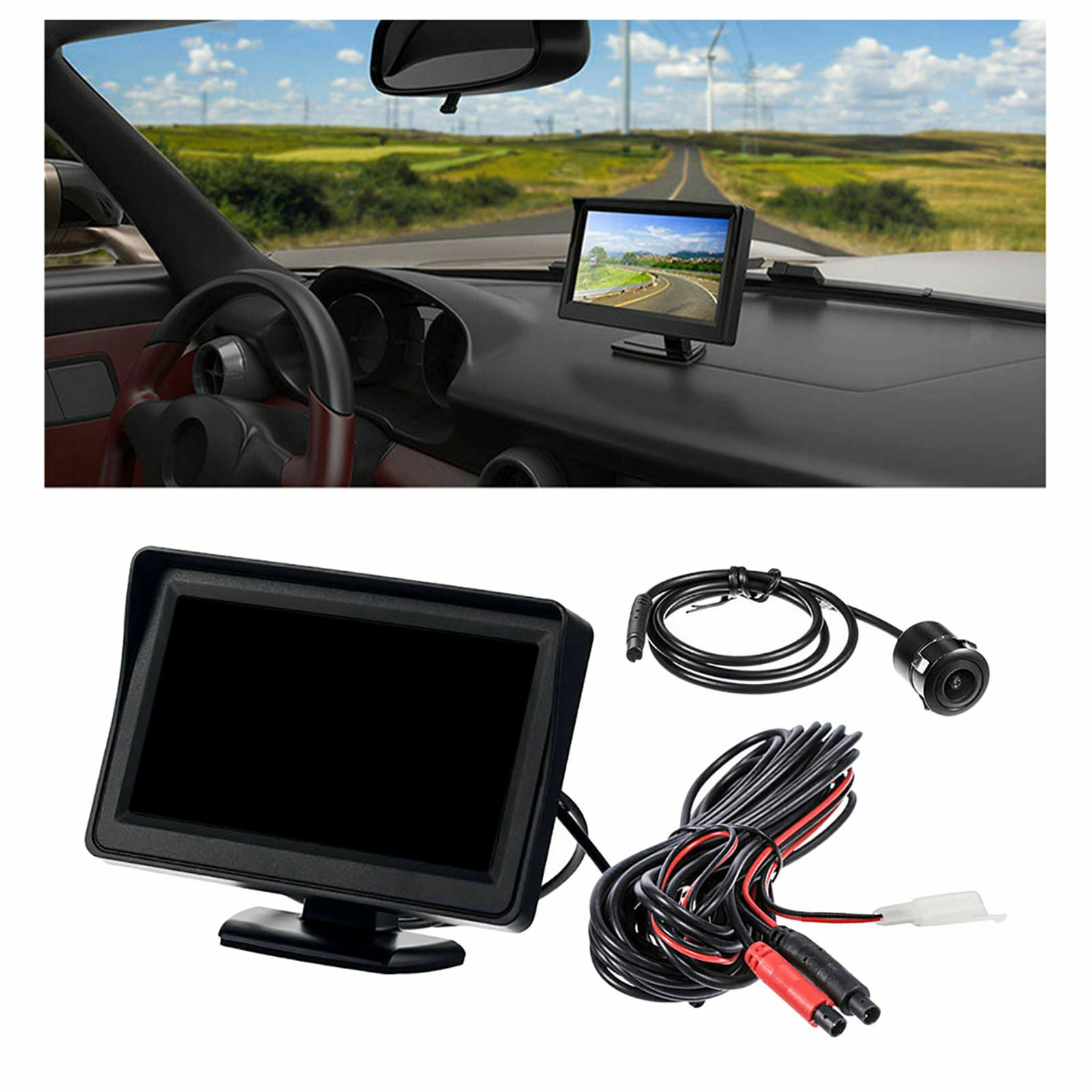 4LED Reverse Camera with LCD 5" Monitor Kit Waterproof Easy Installation
