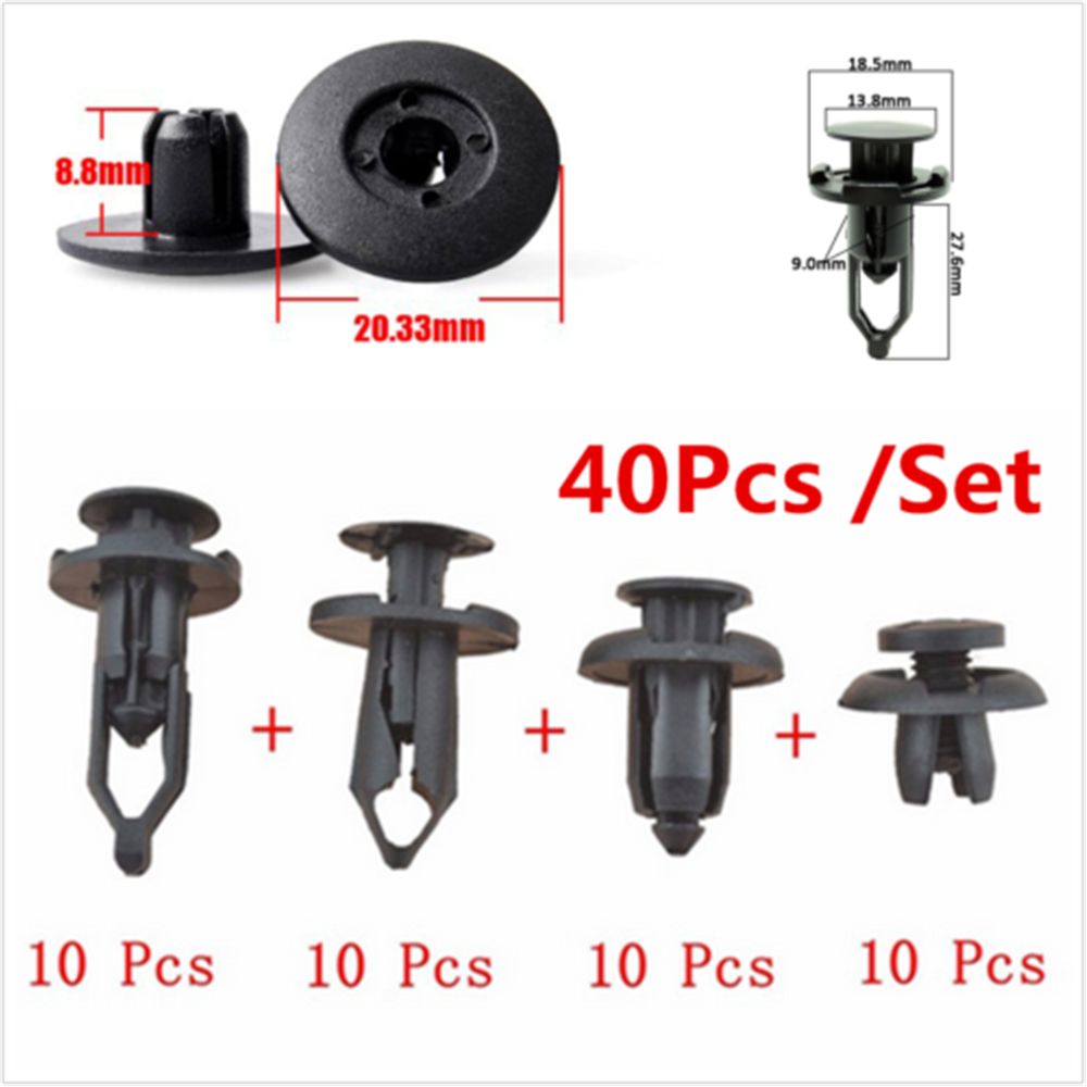 Car Plastic Rivets Fastener Clips Bumper Push Pin Rivet Retainer Trim Moulding !