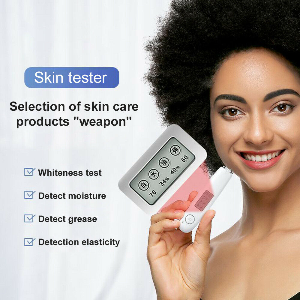 Portable Digital LCD Facial Moisture Water Oil Analyzer Tester Monitor Skin Care