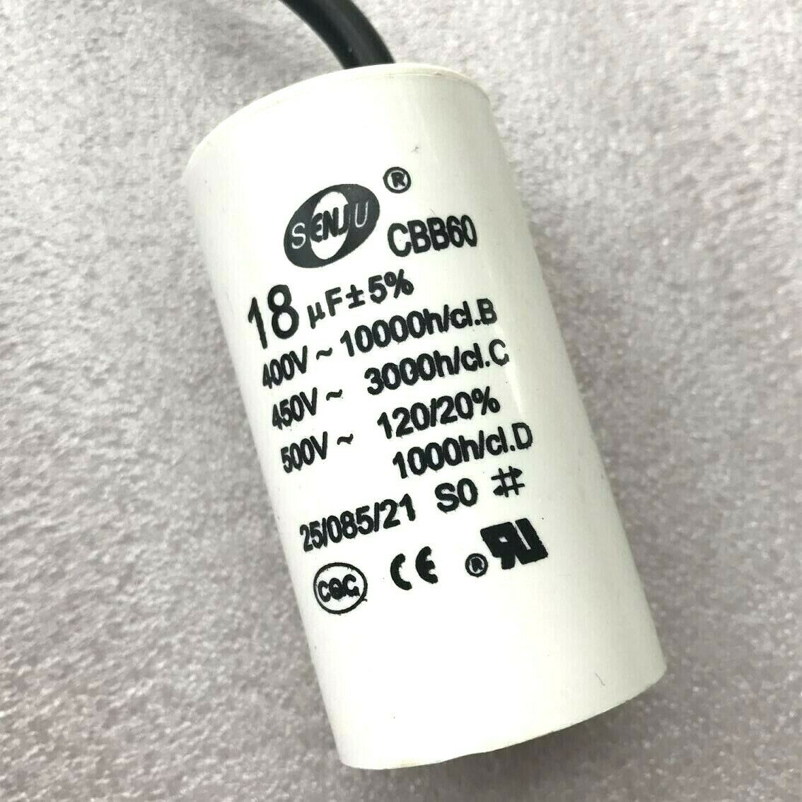 CBB60 Motor Start Capacitor 18MFD 18uF 450VAC HVAC For Waher and Dryer