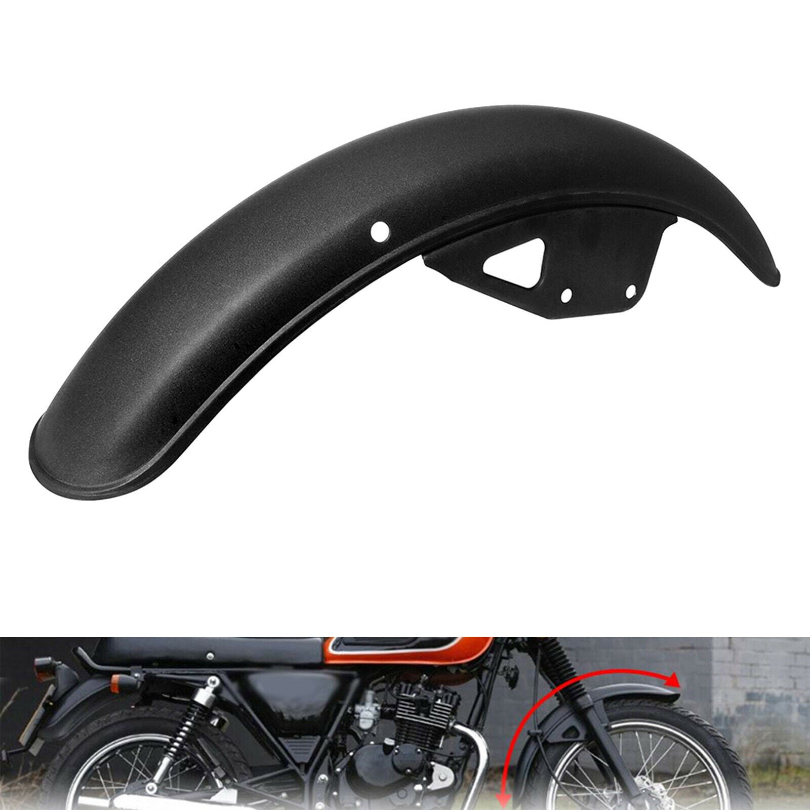 Motorcycle Front Fender Mud Flap Sand Guard Cover for Suzuki GN125 Black