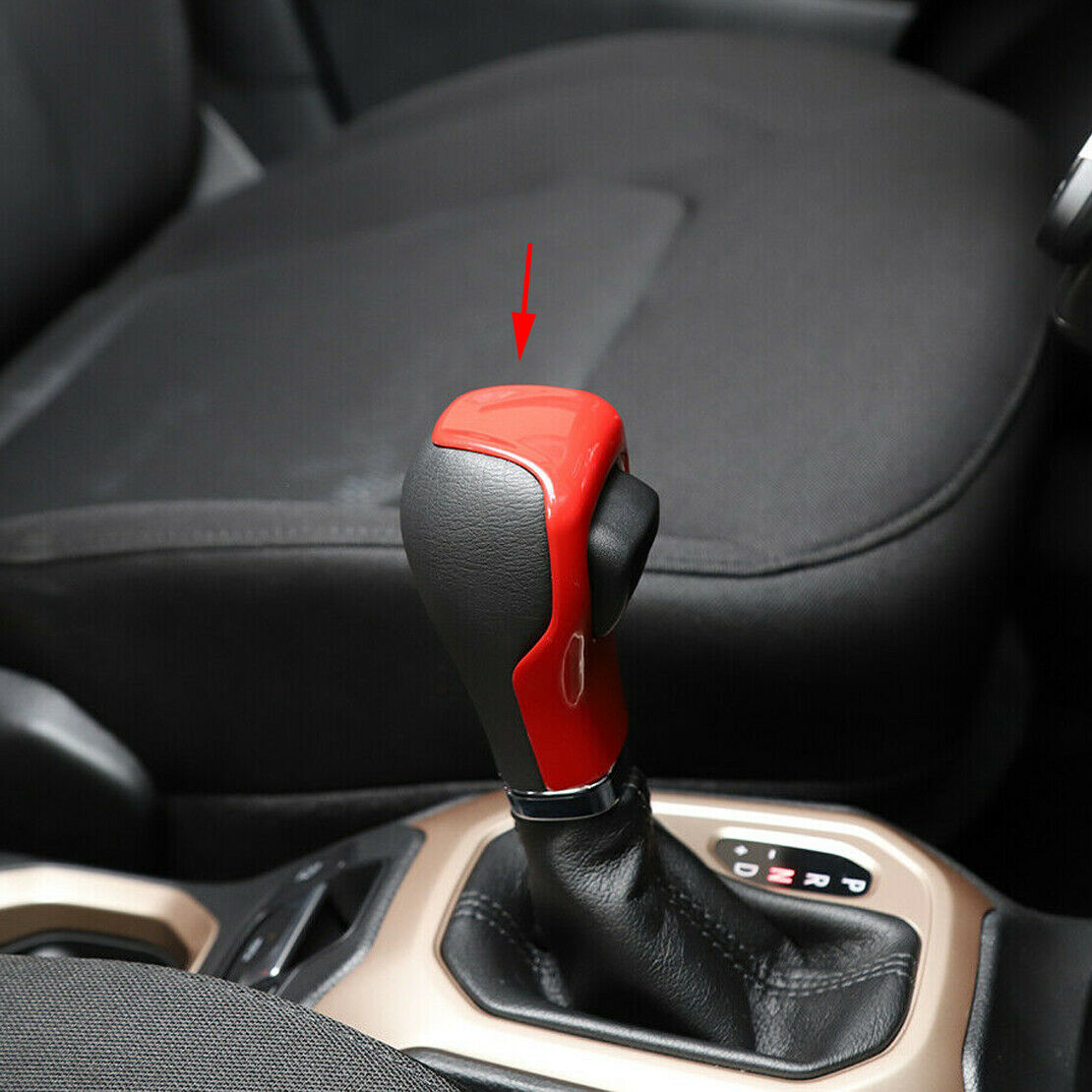 Red Gear Shift Knob Shifter Head Cover Trim fit for Jeep Cherokee 2014 to 2018