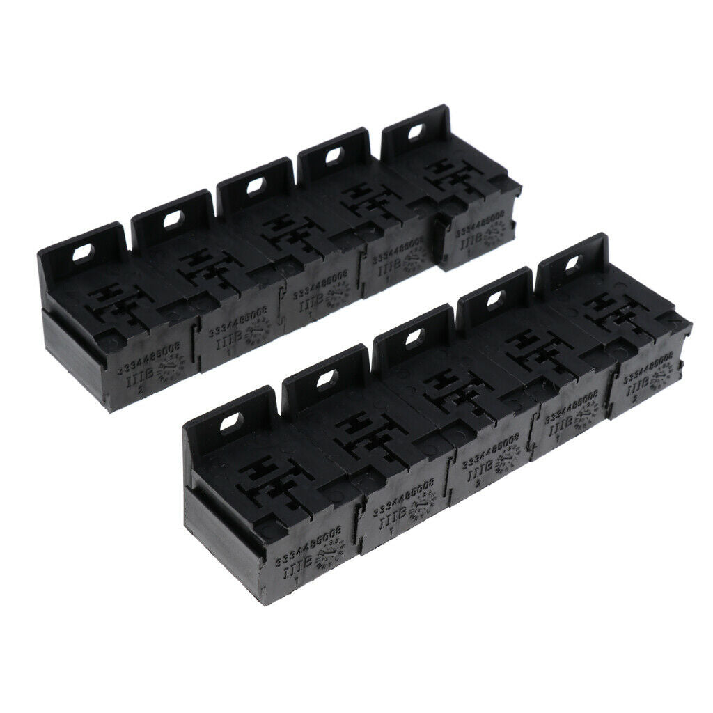 10 Set Car Auto Vehicle 5 Pin Relay Socket Holder with 6.3mm Copper Terminal