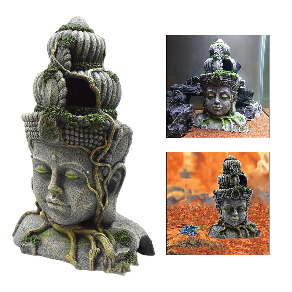 Aquarium Decoration Buddha Statue Guanyin Sculpture Fish Tank Fishbowl Decor