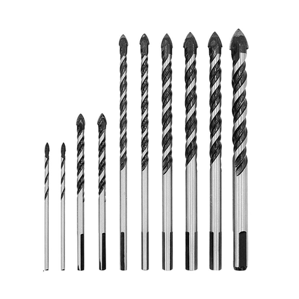 pack of 10pcs Multifunctional Twist Spiral Bits for Ceramic Marble Tile