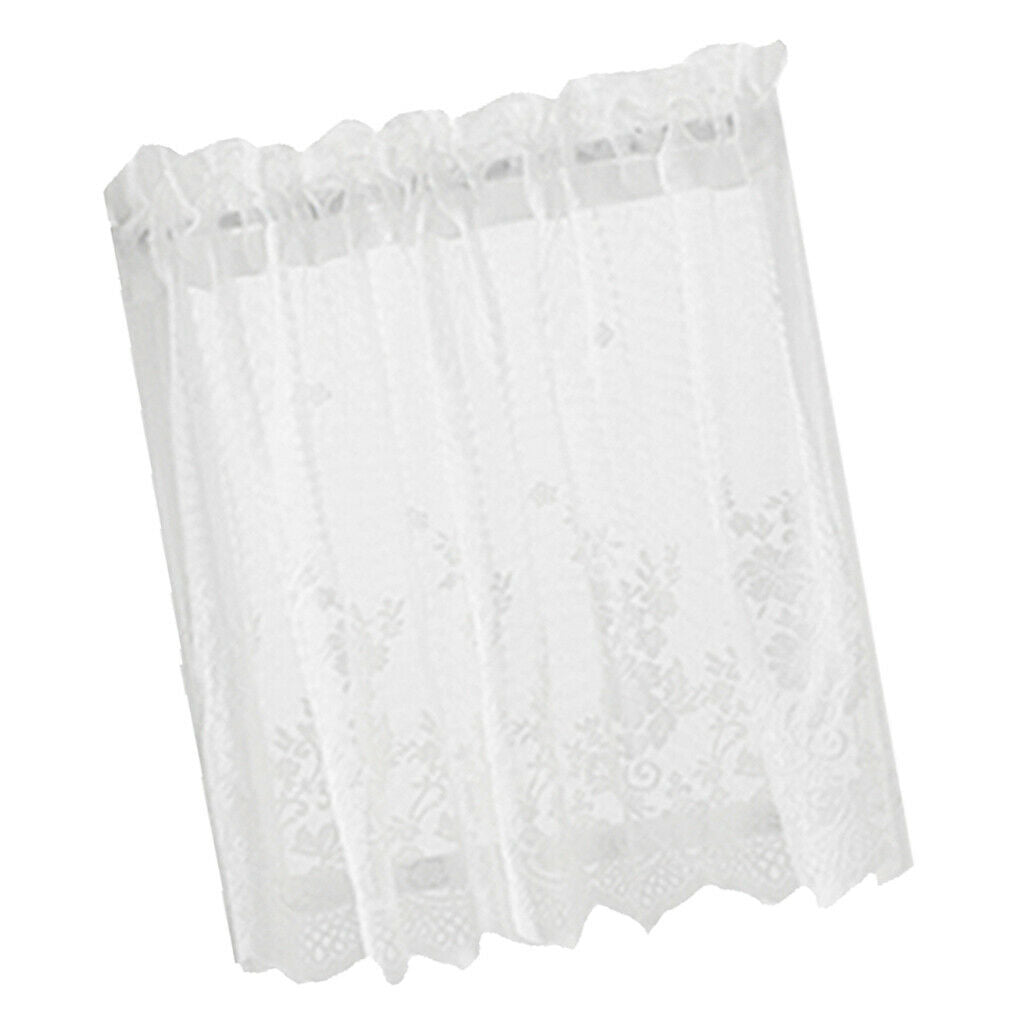 2 Panels Embroidered Lace Window Voile Sheer Curtain Valance Tier for Privacy