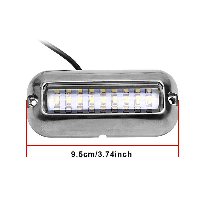 1PC 345 Lumens Stainless Steel 27 LED Blue Underwater Pontoon Boat Transom Light