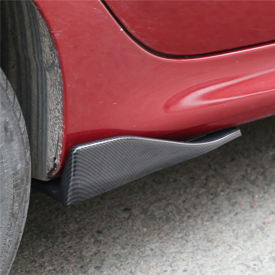 2Pc Universal Car Body Side Skirt Rocker Splitters Diffuser Winglet Wings Bumper