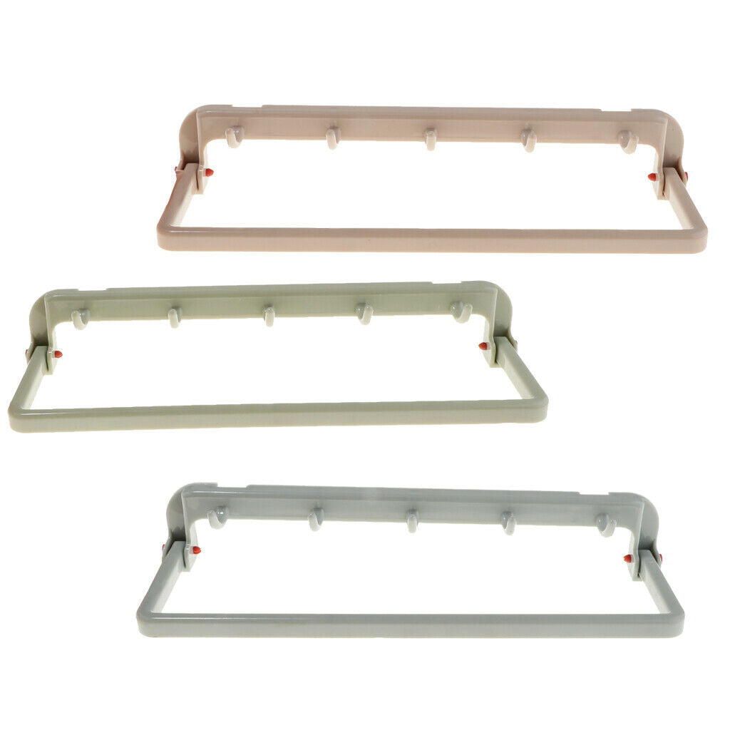 5 Hook Holder Organizer Foldable Kitchen Home Towel Hangers - blue, 24.7X7.5X2cm