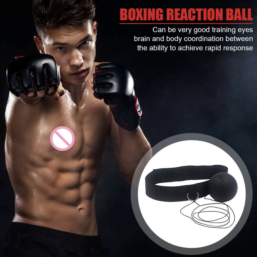 4x Muay Thai Hand Eye Training Ball Boxing Reflex Speed Ball with Headband @