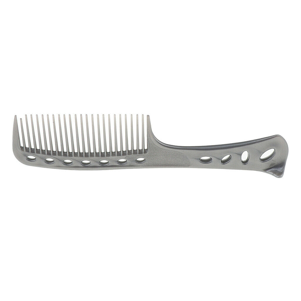 Hairdressing Salon Plastic Anti-static Handle Wide Tooth Hair Comb Gray