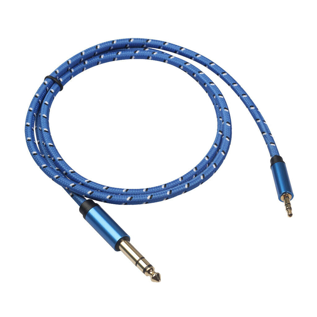 1m 6.35mm Male to 3.5mm TRS Male Stereo Cable Aux Cord for Phone Mixer