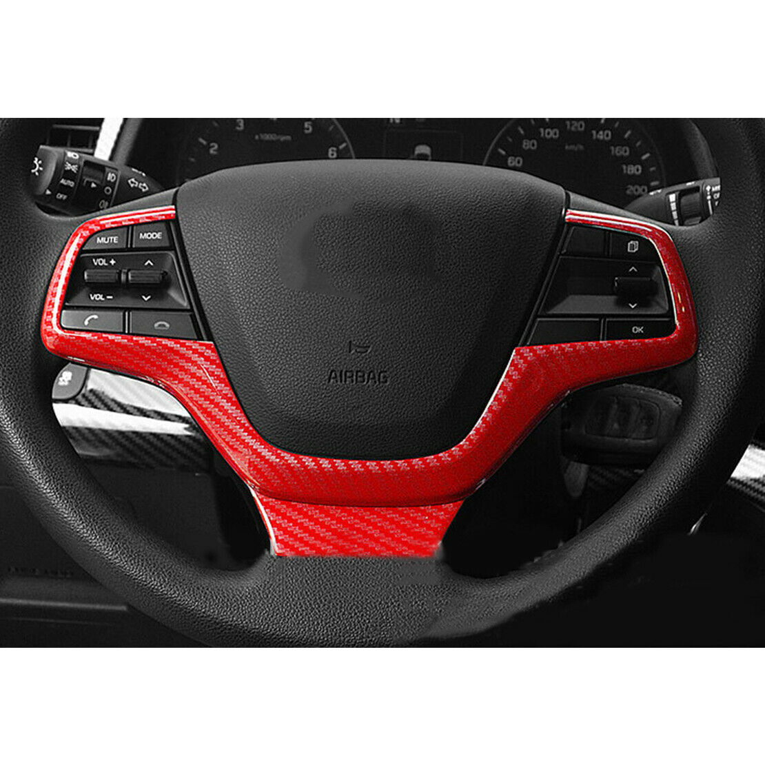 Carbon Fiber Steering Wheel Cover Frame Fit for Hyundai Elantra 2016-2020 New