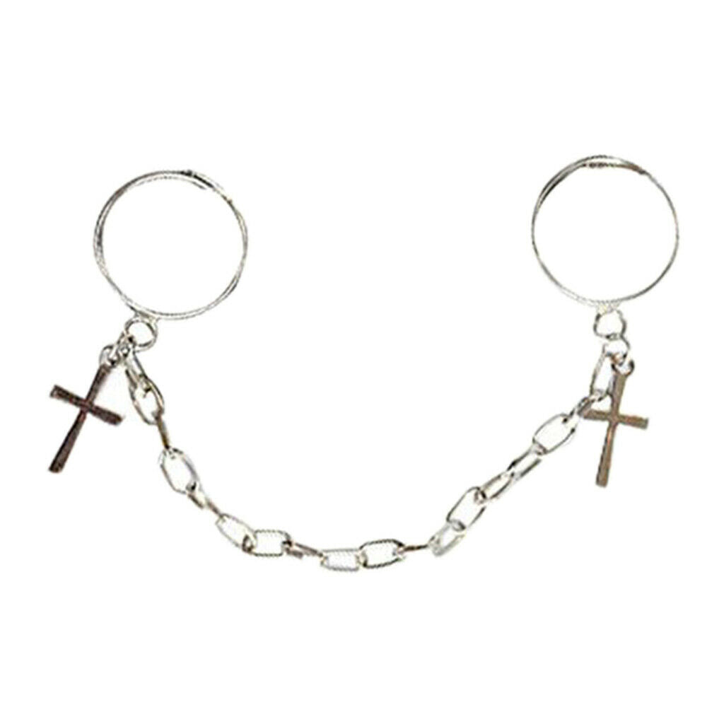 Cross Adjustable Open Ring Fashion 2 Connecting Punk Rings Chain Women Gift