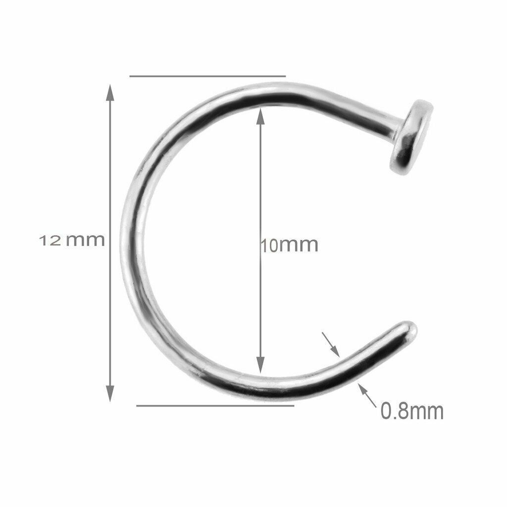 3pcs Stainless Steel Eyebrow Tongue Lip Nose Ring Stud Hoop Body Piercing