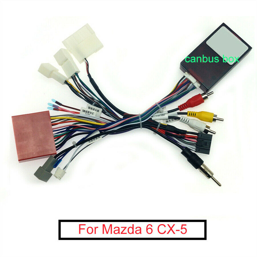 Car 16 pin Audio Wiring Harness Canbus Box For Mazda 6 CX-5 Stereo Wire Adapter