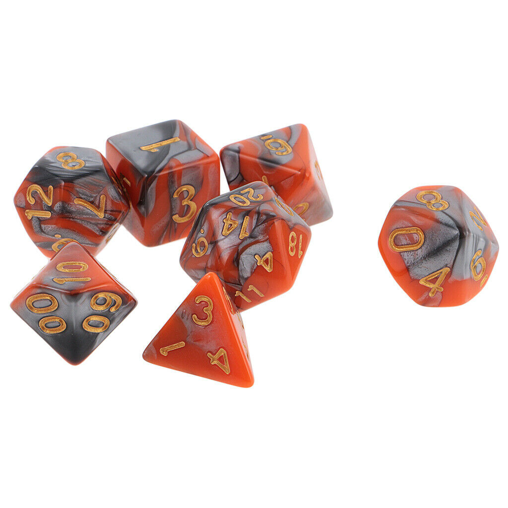 28 Pieces Two Colors Polyhedral Dice for D&D DND RPG MTG Table Game Set