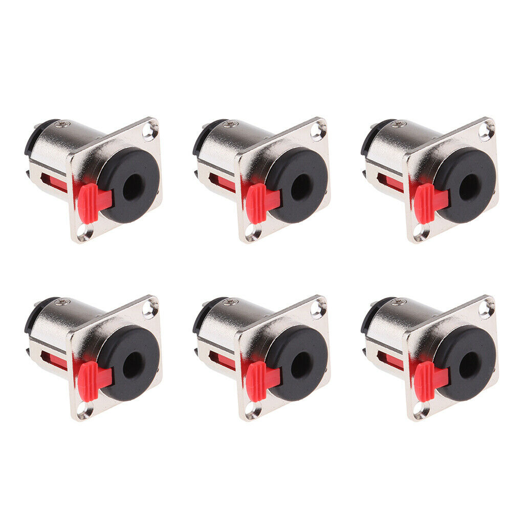 6 Pieces 6.35mm 1/4 Inch Female Stereo Audio Jack Chassis Bracket
