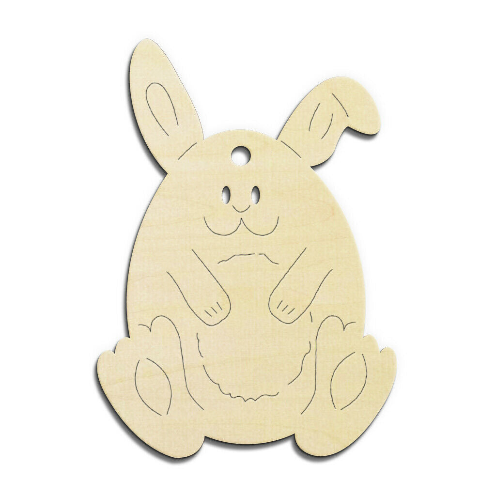 30 Pieces Wooden Easter Unpainted Bunny Festival Kids Craft DIY Decoration