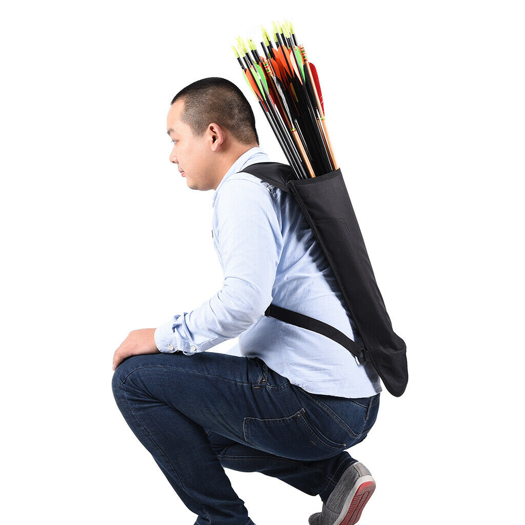 Archery Quiver Back Arrow Holder Pouch Case For 40pcs  With Shoulder Strap -