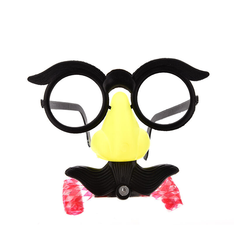Clown Glasses Costume Ball RoundBDrame Red Nose Whistle Mustac.l8
