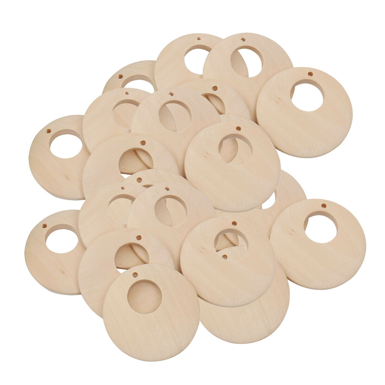 81pcs Wooden Hanging String Ornaments Wood Embellishments Art Tags Plain
