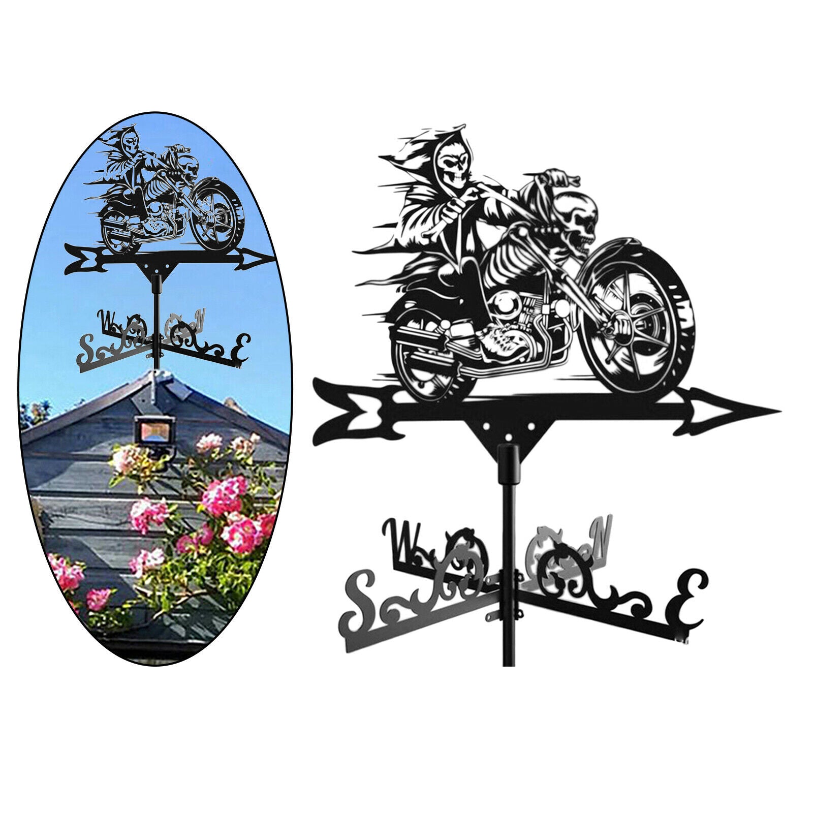 Roofs Stainless Steel Weathervane Grim Reaper Weather Vane Garden Stake Wind