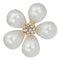 Women Alloy Simulated Pear Flower Brooch Lapel Pin Collar Tips White Jewelry